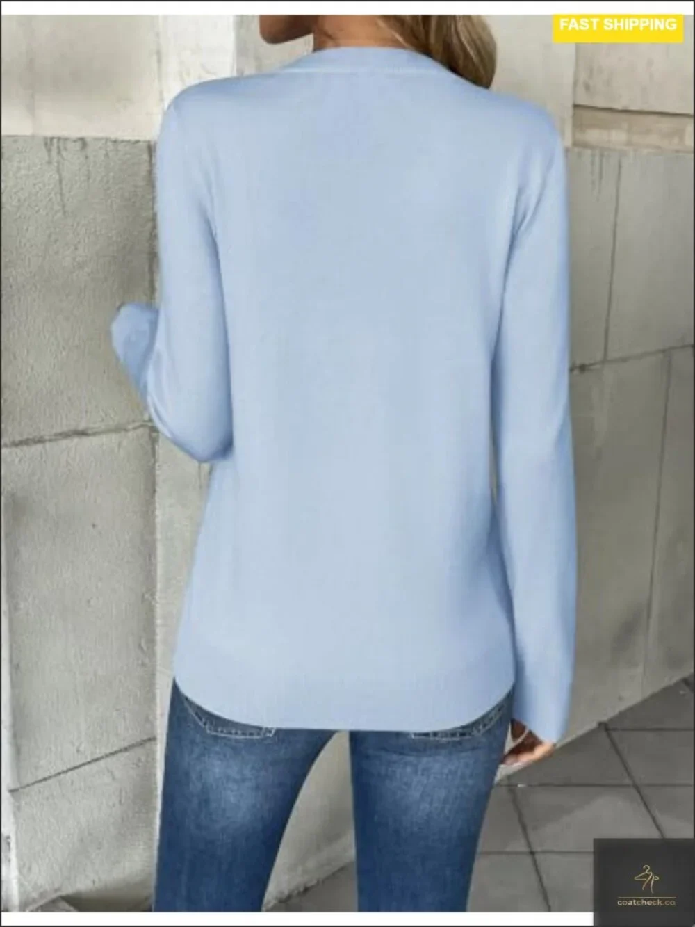Women's V Neck Long Sleeve Pullover Sweater Lightweight Knit Tops Fall Business
